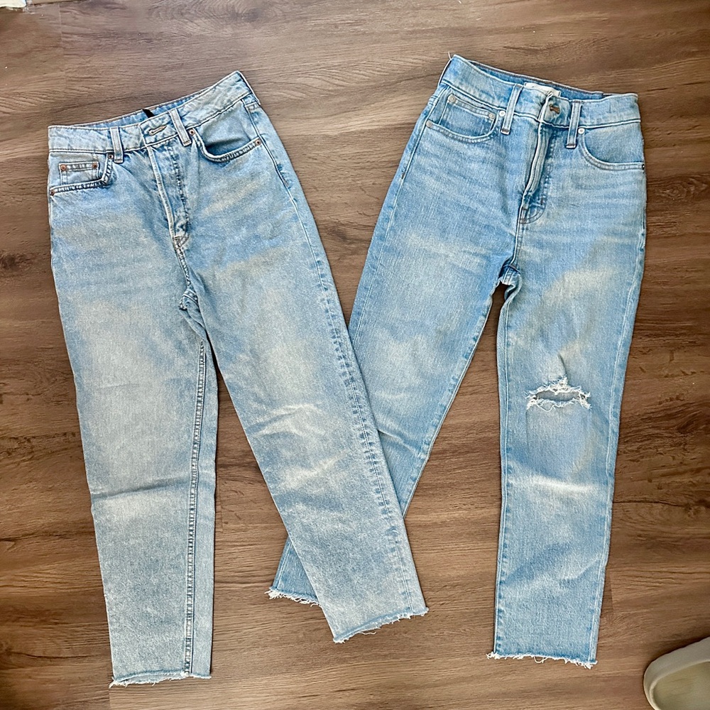 Madewell Light Wash Blue Mom Jeans (Pair)